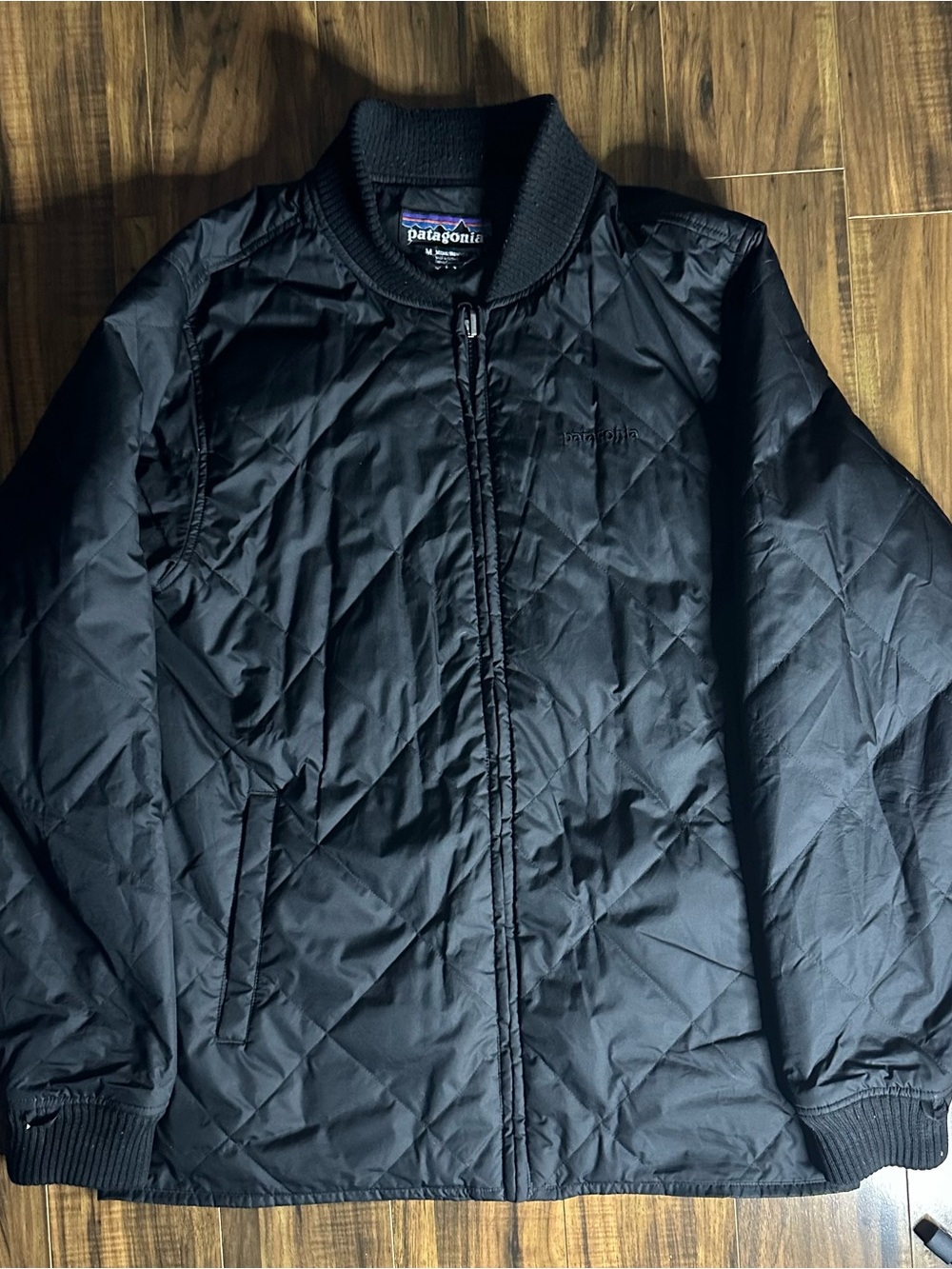 Patagonia Black Quilted Bomber Jacket